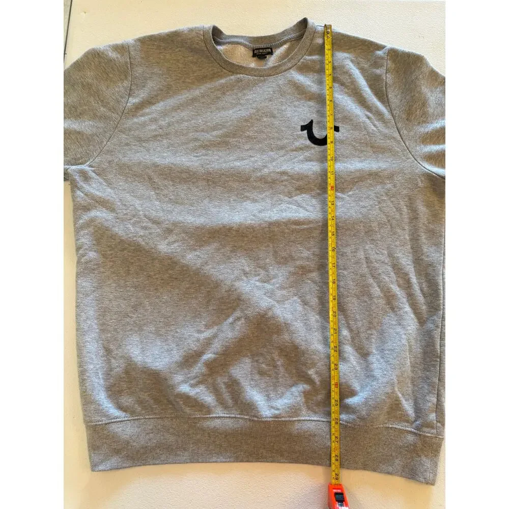 True Religion Unisex Grey Crewneck Fleece Sweatshirt Size 2XL